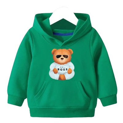 Sweater Anak Boss Bear  Hoodie Anak Fleece Usia 2 - 6 tahun