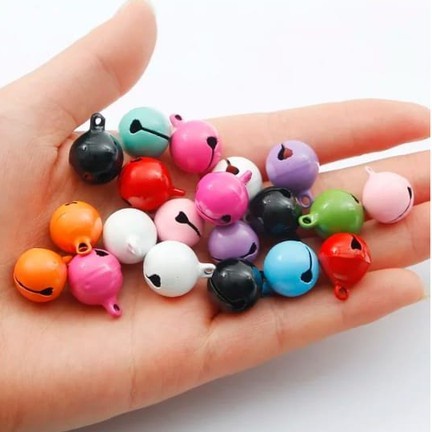 Bell Lonceng Kelintingan Bulat Doff Warna-Warni Uk 6-14mm Harga/100Pc