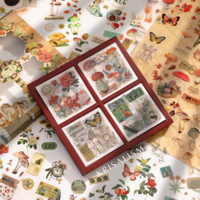 

Hazzel Stiker Jurnal Vintage PET Kecil - Kiss cut