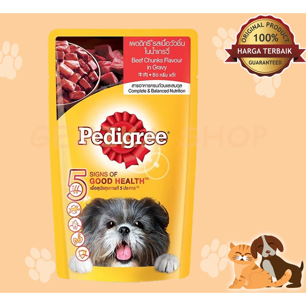 MAKANAN ANJING PEDIGREE POUCH 130GR ( ADULT / PUPPY )