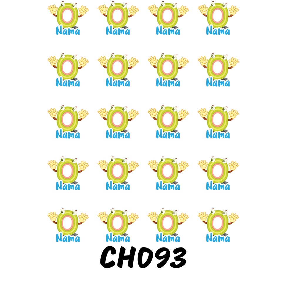 

Sticker Nama Cutting Label Waterproof Tahan Air Huruf 93 (CH093)