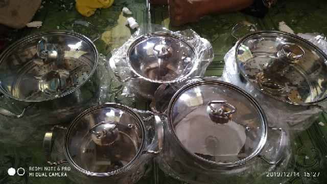 Panci Stainless Steel Ware 12 Pcs Dgn Sarangan Ori Super