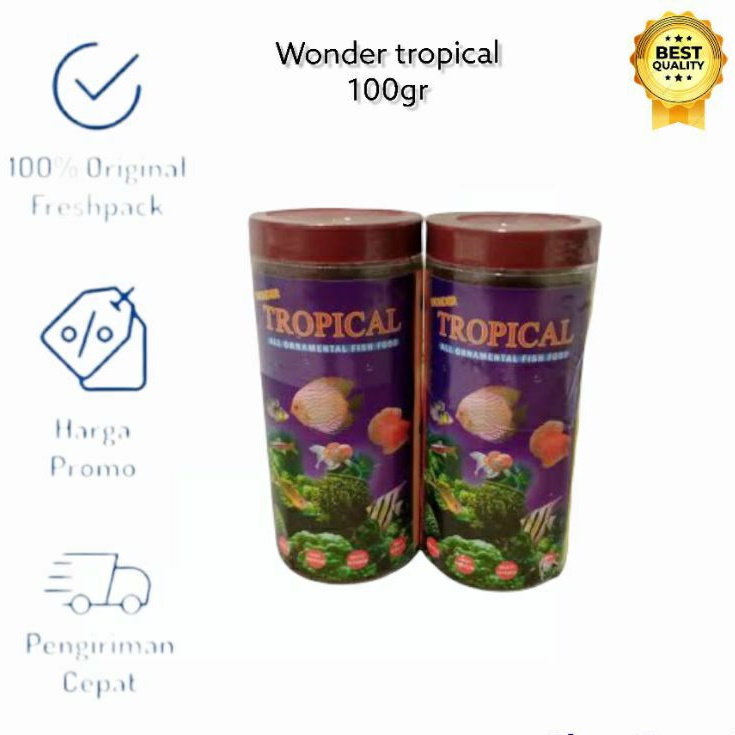 TROPICAL WONDER Makanan Pakan Ikan Cupang Kecil Hias Guppy Neon 100gr