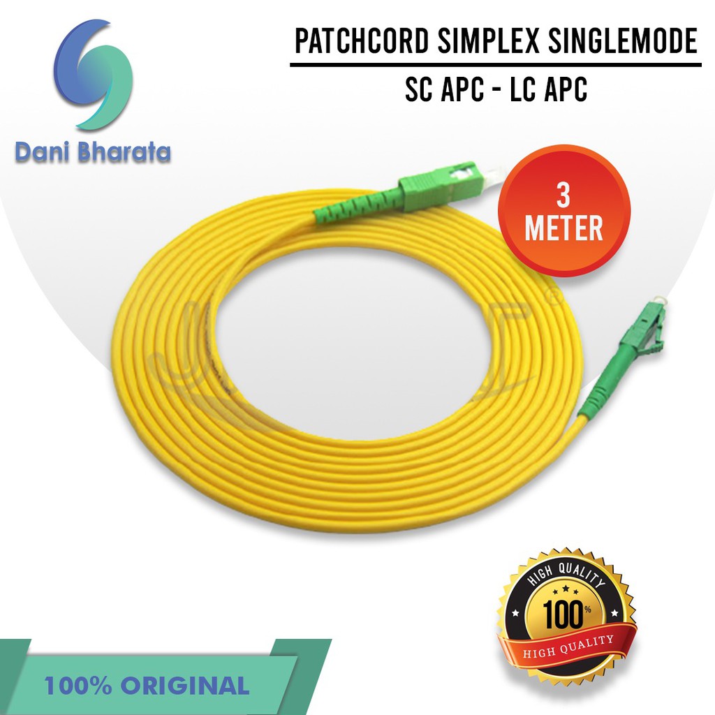 Kabel Patch Cord Patchcord SC-APC to LC-APC Simplex SM 3 Meter