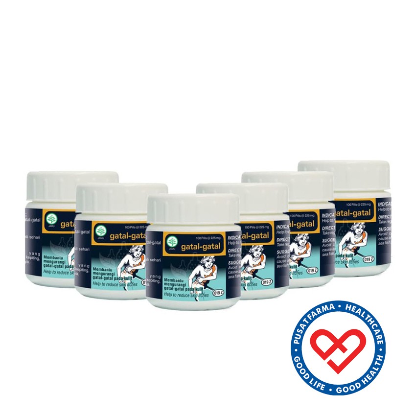 

Borobudur Herbal Gatal-gatal Pil Obat Gatal Kulit Alergi Alami 6 botol