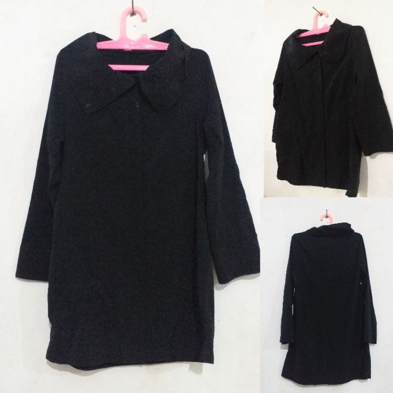 Jacket Coat parka Korean import Wanita jaket mantel hitam