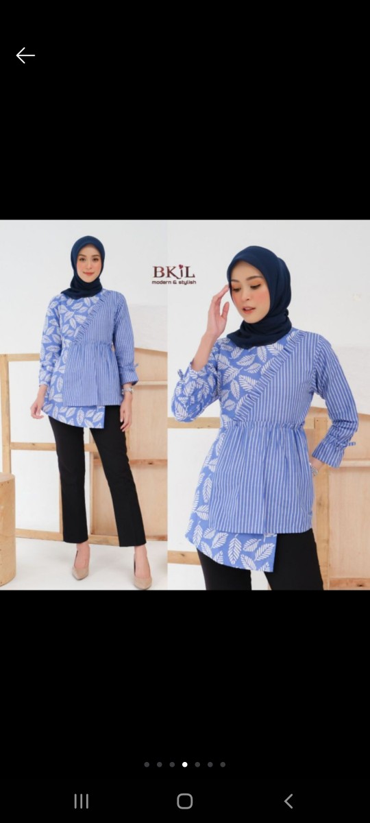 Atasan Batik Wanita Dolby Dolbi Dobby Dobbi Kombinasi Brokat Polos Katun Atbm Baron Murah