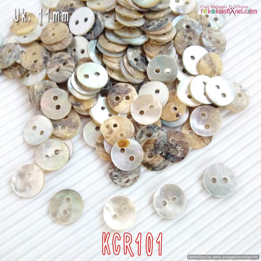 Kancing Kerang 12mm Putih Kancing Baju Kancing Hias DIY (1 Bks isi 12 Butir) - KCR102 K353