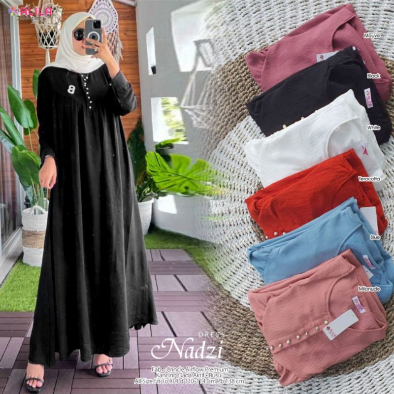 NADZI DRESS BY ALILLA / GAMIS POLOS CRINCLE AIRFLOW LD 110