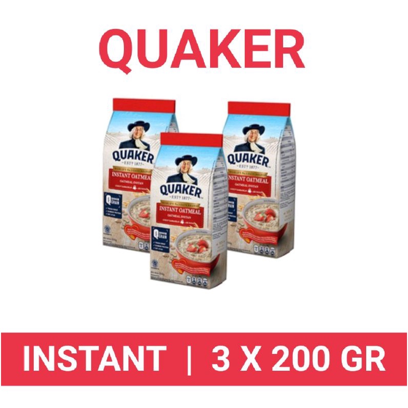 

Quaker Oatmeal Instant 3 x 200 Gr