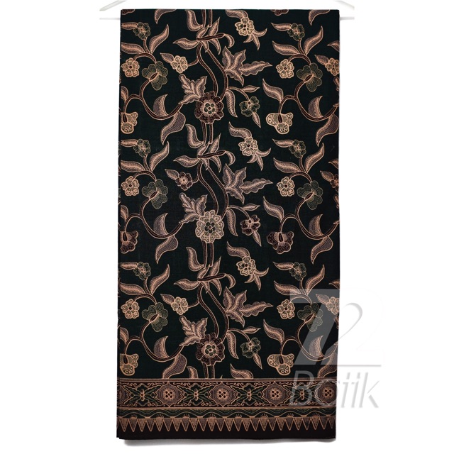 KAIN BATIK KATUN Premium Motif Kembang Warna Hitam Item Black 727193 Cap 72 Jarik Jarit Samping Kebat Panjang Batik Katun Modern Premium Bahan Seragam Batik Pernikahan Kantor Keluarga Murah Kamen Jadi Batik Bali Lembaran