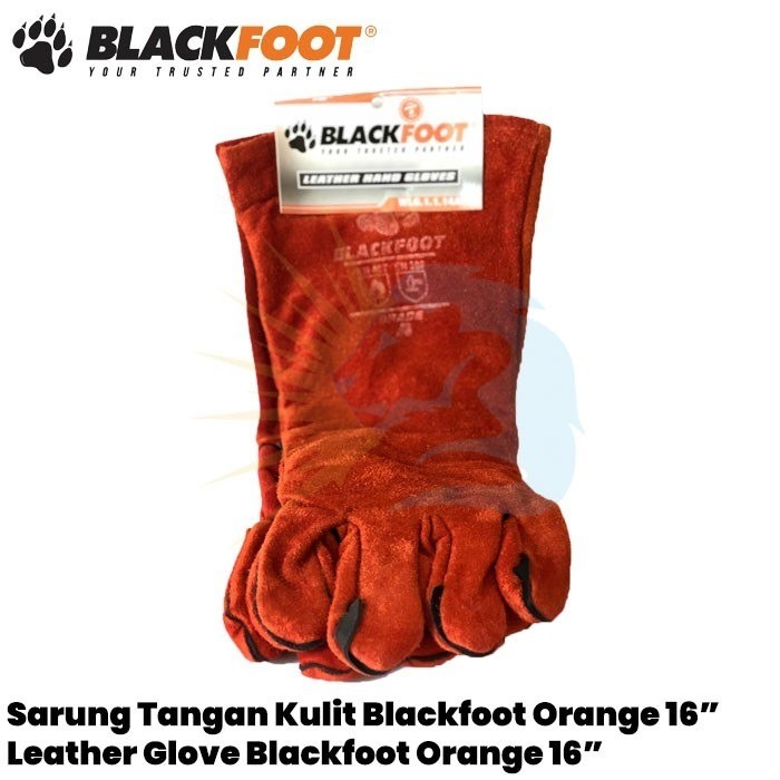 [Orange] Sarung Tangan Las 16&quot; Blackfoot Leather Hand Glove - Grade A