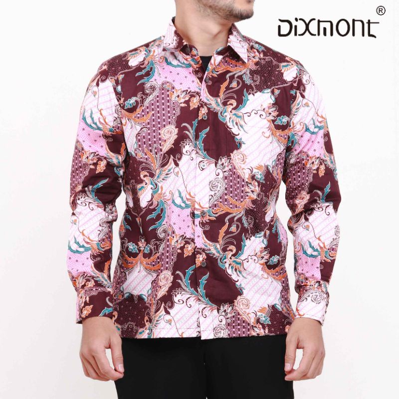 Dixmont Kemeja Pria Batik Panjang Hem BL03421