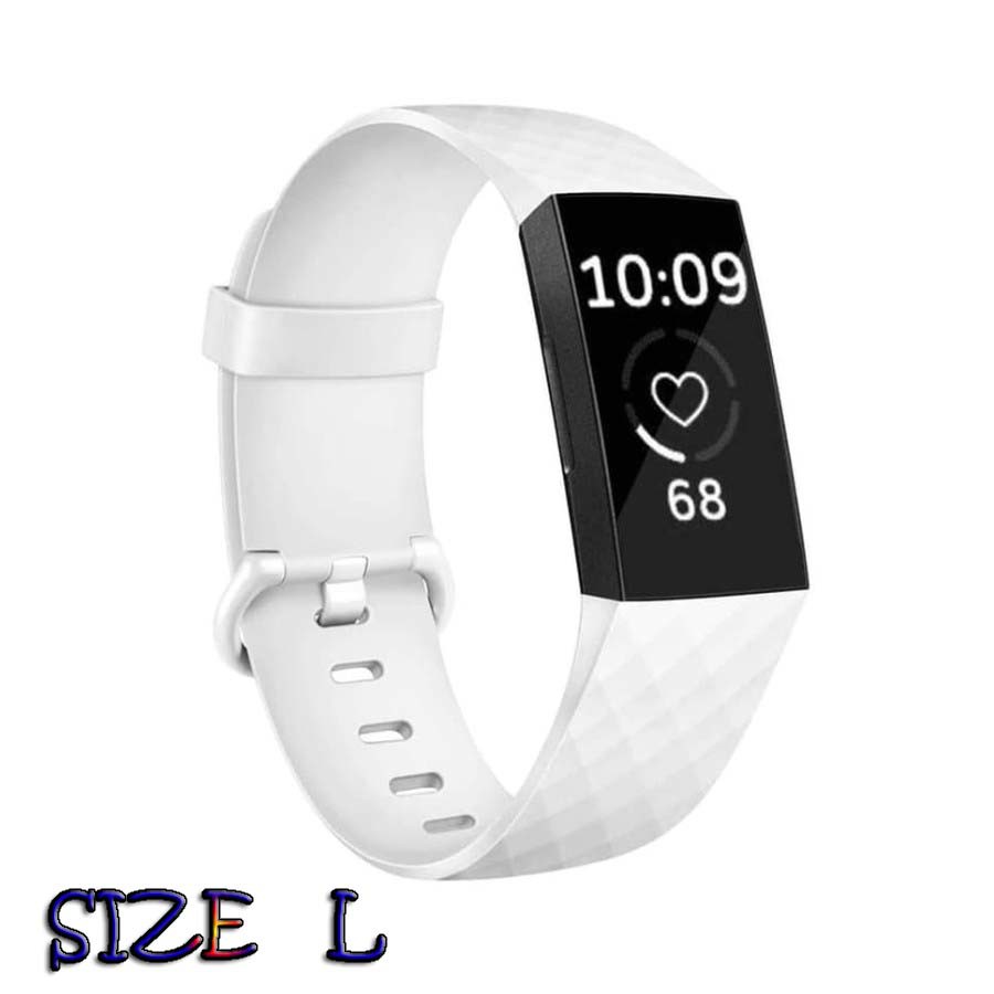 Tali Jam Silicone Strap Band  for Fitbit Charge 3 white