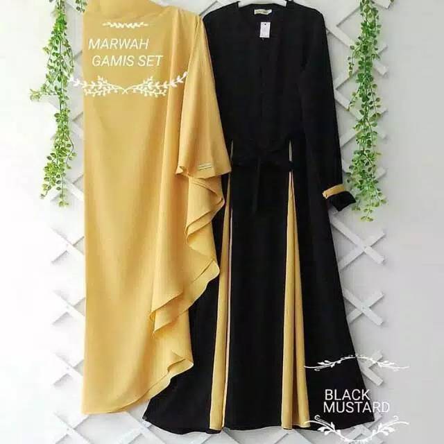 Marwah syari gamis set kerudung