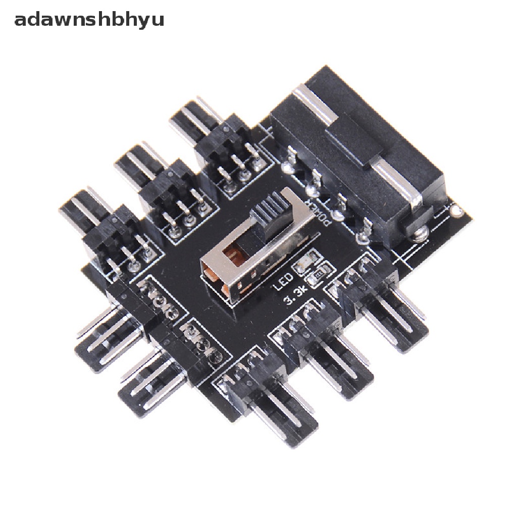 Adawnshbhyu Baru PC IDE Molex 1ke 8arah Splitter 3-Pin Pendingin Kipas Hub Adaptor Soket Listrik