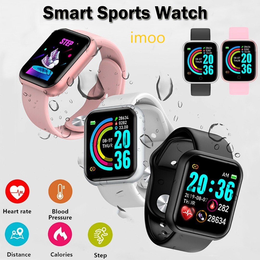 (✅COD)SmartWatch Y68 Sport Anti Air  D20 Jam tangan pria wanita   Gelang Pedometer Detak Jantung