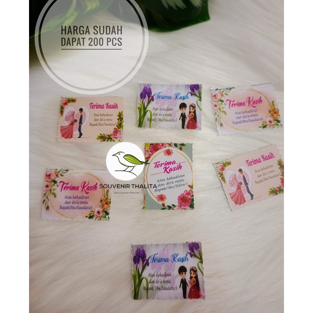 { 200 pcs }Kartu ucapan Terima Kasih / Kartu Souvenir /Thank you card/ Wedding card