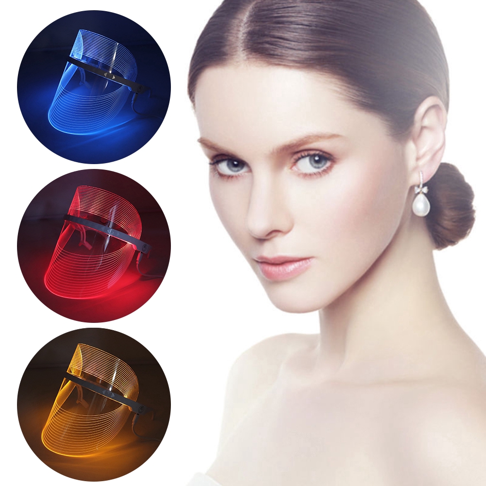3 Color LED Light Therapy Face Mask Beauty Instrument Facial SPA Treatment LED  Beauty Device Anti Acne Wrinkle Removal | Shopee Indonesia