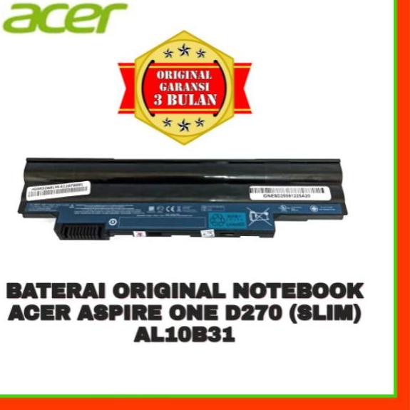 COD✔️Baterai Notebook Acer Acer Aspire One D270 D257 722 AL10B31 SLIM|SQ9