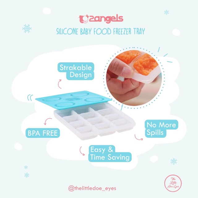 [NEW] 2Angels Silicone Baby Food Freezer Tray 15ml