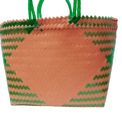 Tas keranjang anyaman plastik kaca jumbo/keranjang belanja plastik jumbo