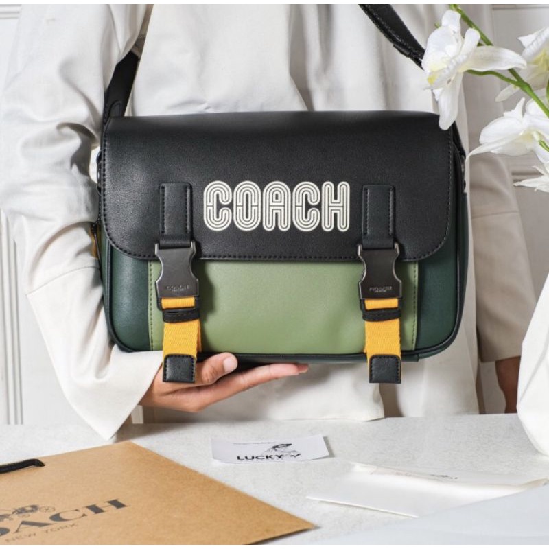 Coach Track Crossbody In Colorblock with Patch - ORIGINAL 100%