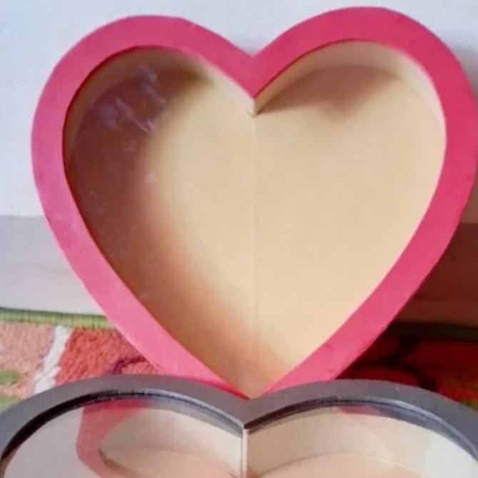 

[COD] gift box kotak kado bentuk love tutup mika 20cm [COD]