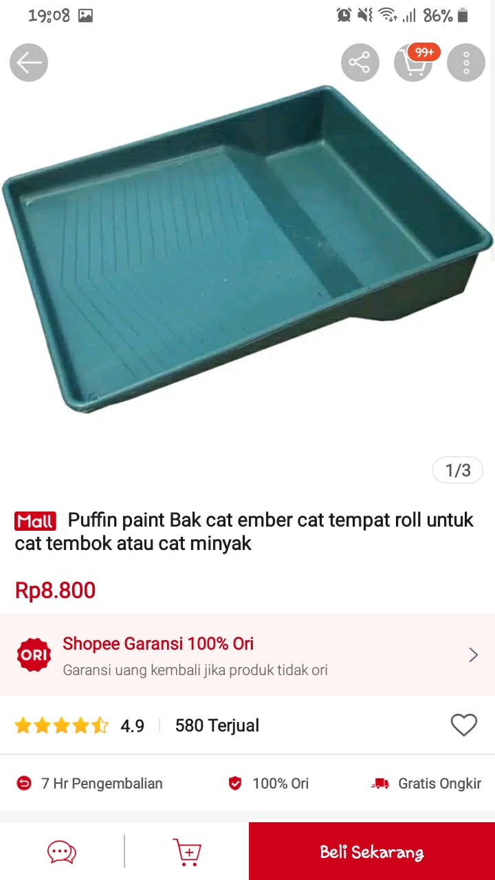 Puffin Paint Bak Cat Ember Cat Tempat Roll Untuk Cat Tembok Atau Cat Minyak