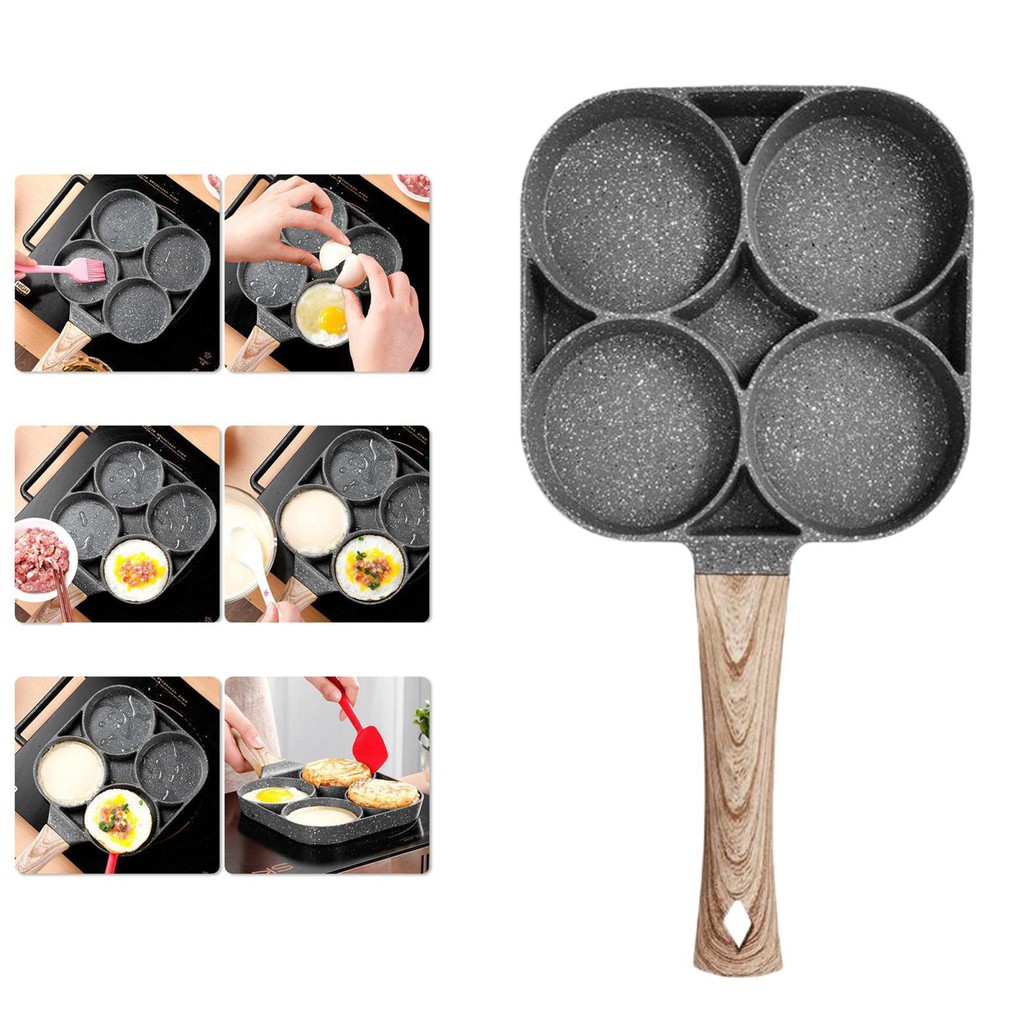 Teflon Penggorengan Telur Pancake 4 Lubang Non Stick Egg Frying Pan