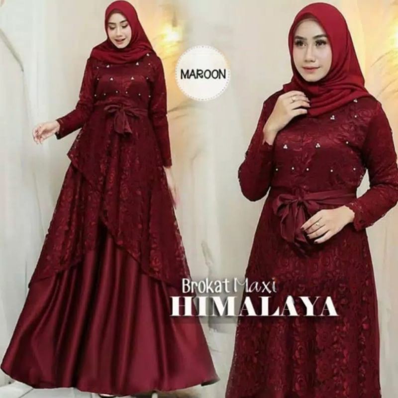 gamis dress muslim himalaya dress baju gamis maxi brukat gamis Pesta gamis muslim gamis murah