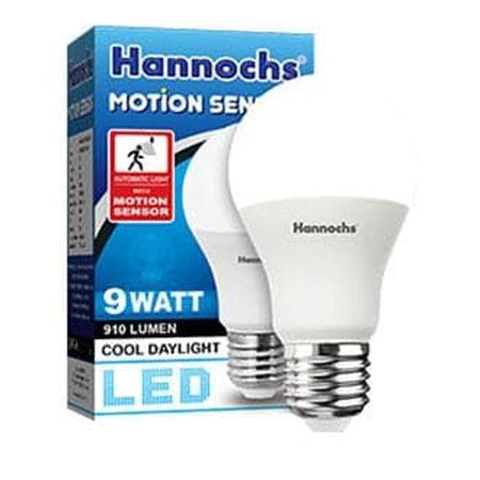 Hannochs Motion Sensor Lampu Bohlam LED 9 watt - Lampu Sensor Gerak