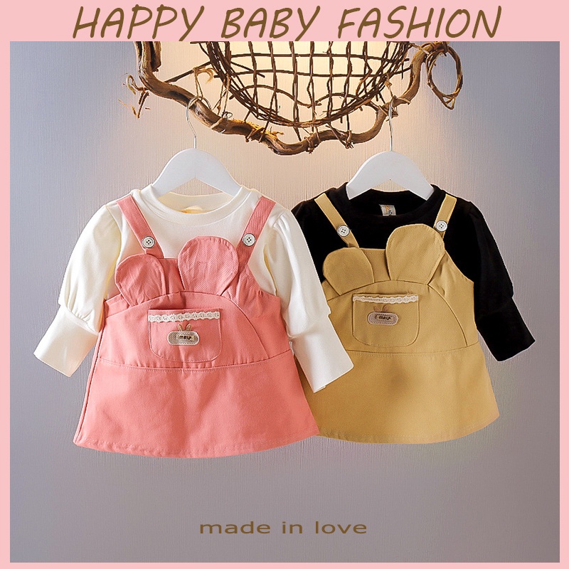 【Happy Baby】0-4Tahun QZ-53 Setelan Terusan Soft &amp; Elegant