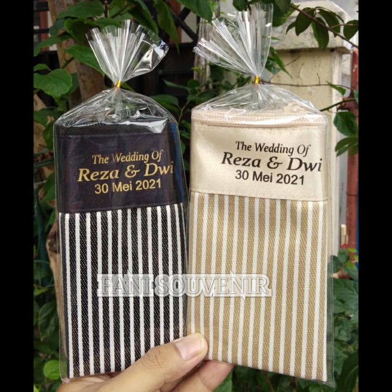 Souvenir Dompet Salur Besar kemasan plastik free sablon nama