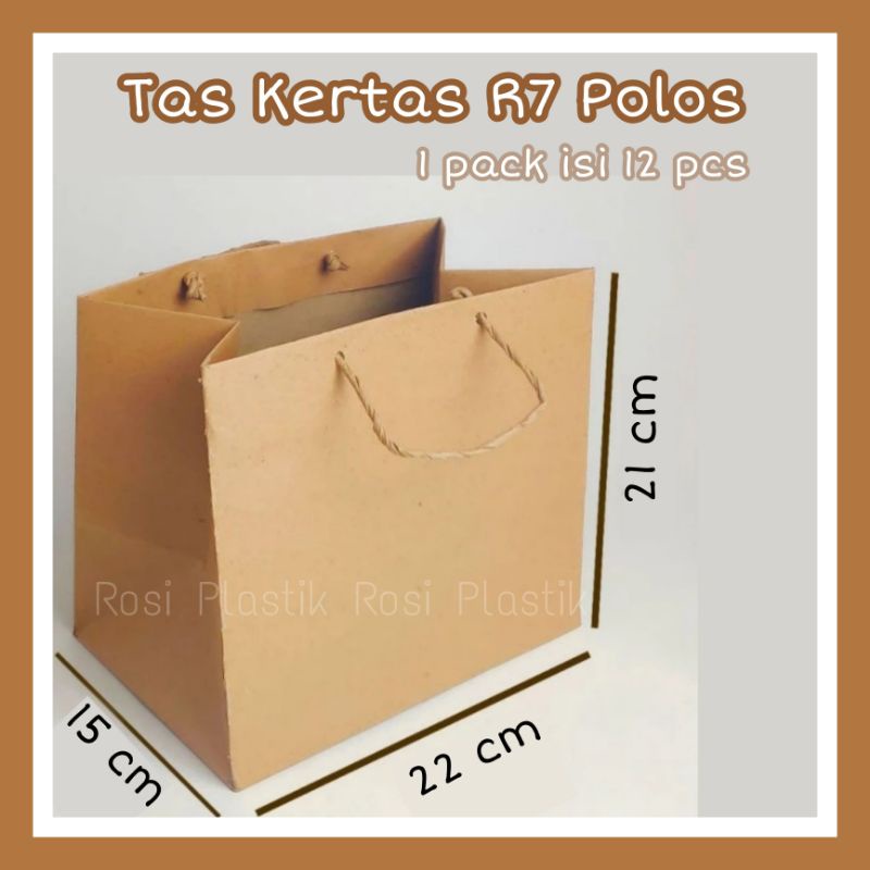 

Tas Kertas Polos Coklat R5 ; R7 isi 12 PCS (1 LUSIN) / Paper Bag / Tas Souvenir / Tas Hajatan