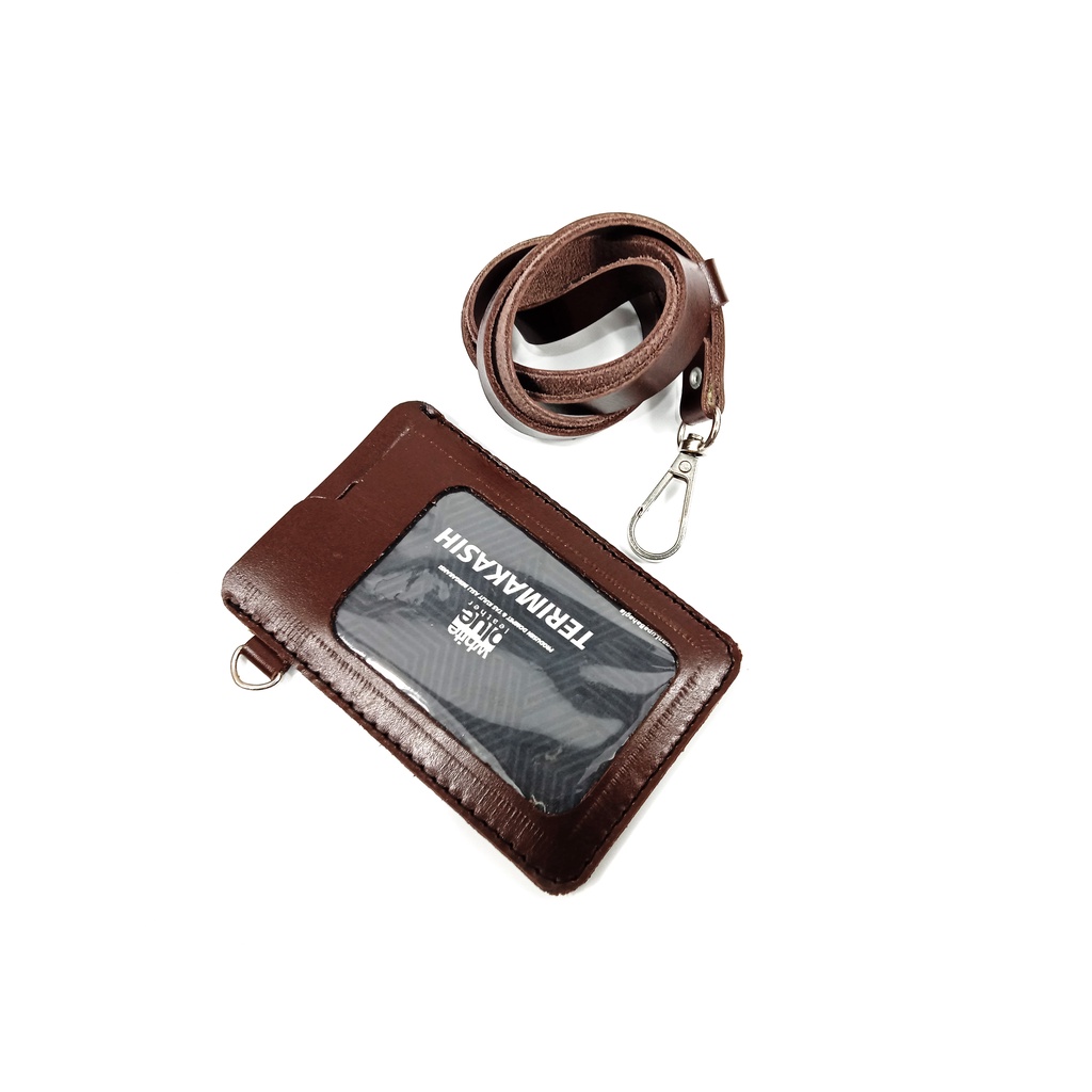 

Name Tag Kulit Asli Sapi Warna Coklat Tua Garansi 1 Tahun - Akuada Name Tag