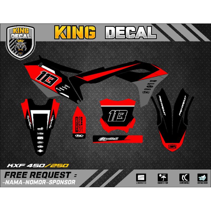 DECAL KX 250 DECAL KX 450 FULL BODY MERAH