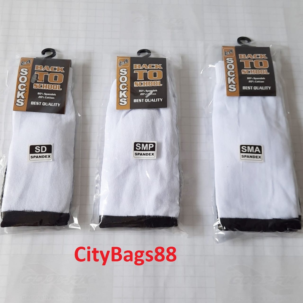 CityBags-1 Lusin Kaos Kaki Sekolah SD SMP SMA/Kaos Kaki Sekolah/Kaus Kaki Sekolah