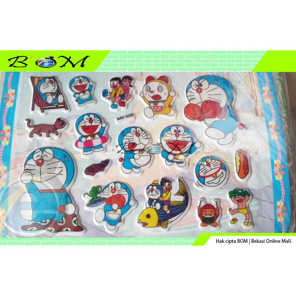 Stiker Sticker Anak Anak Timbul Glitter Cute Lucu Cutting Doraemon