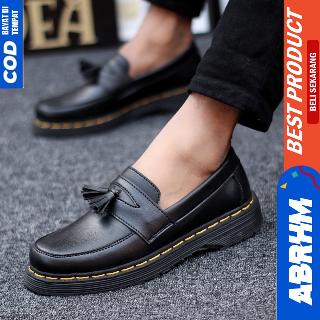 Sepatu Pantofel Kerja Formal Casual Hitam Pria Abrhm Daniel