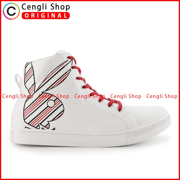 SEPATU SNEAKER PLAYBOY PRIA ORIGINAL CASUAL KETS BRANDED PUTIH PL54