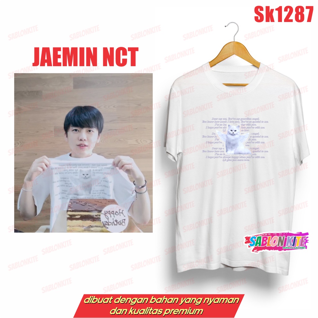 MURAH!!! KAOS NCT JAEMIN CAT KUCING SAYAP SK1287 UNISEX ADA KAOS ANAK