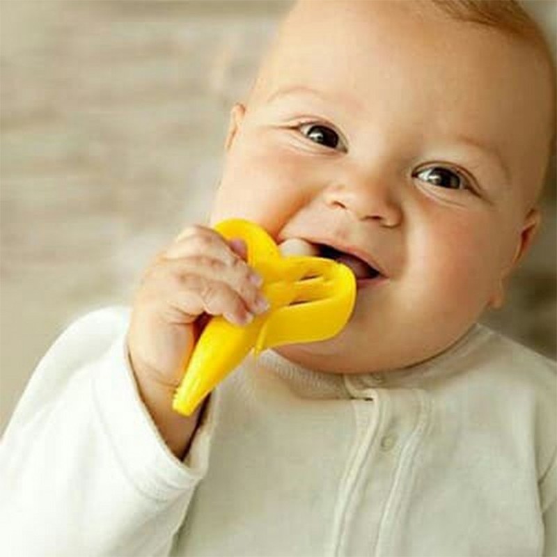 Teether Baby Banana Infant Toothbrush Gigitan Sikat Gigi Bayi Pisang