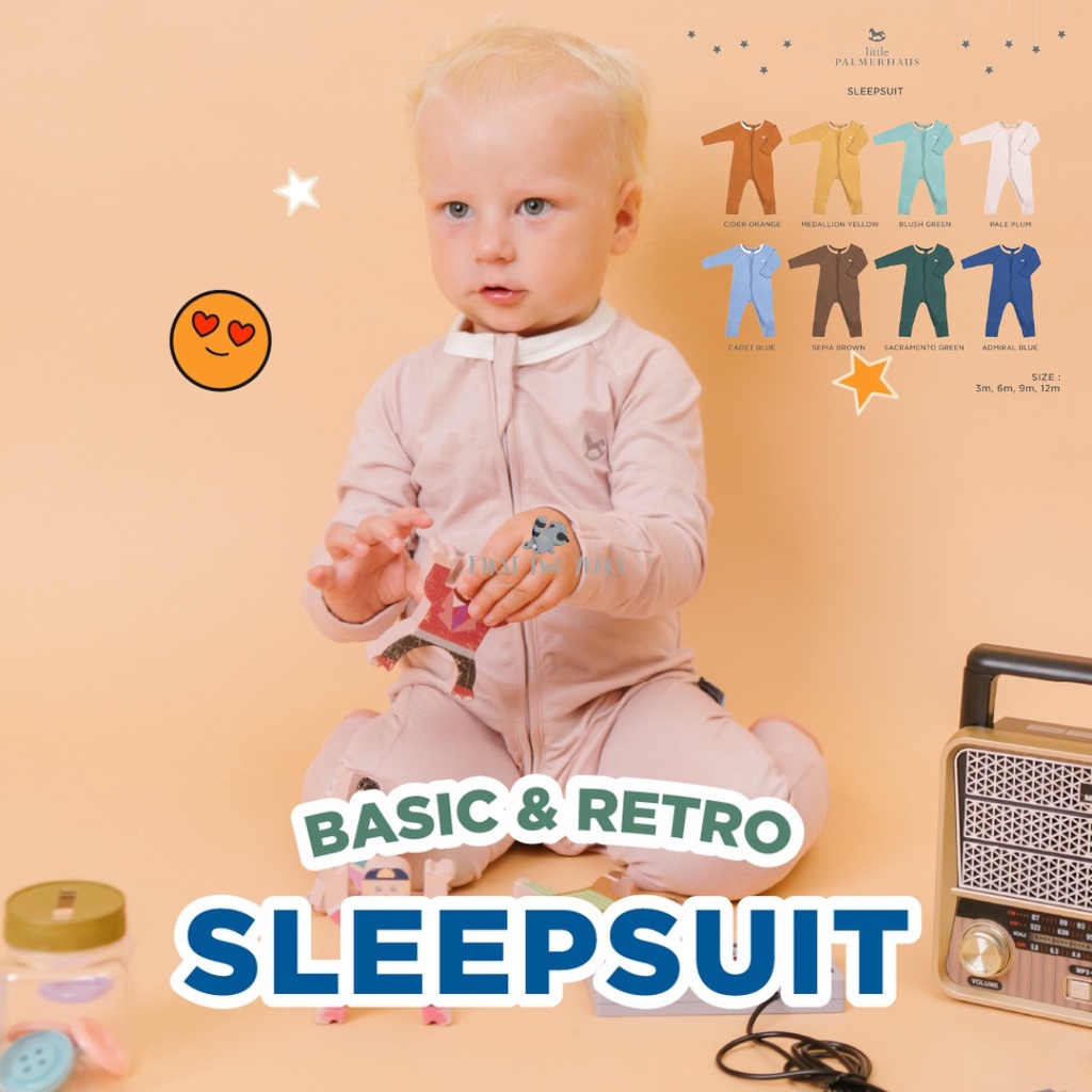 Little Palmerhaus - Sleepsuit Retro / Pakaian Tidur Bayi Anak (0-12 Bulan)