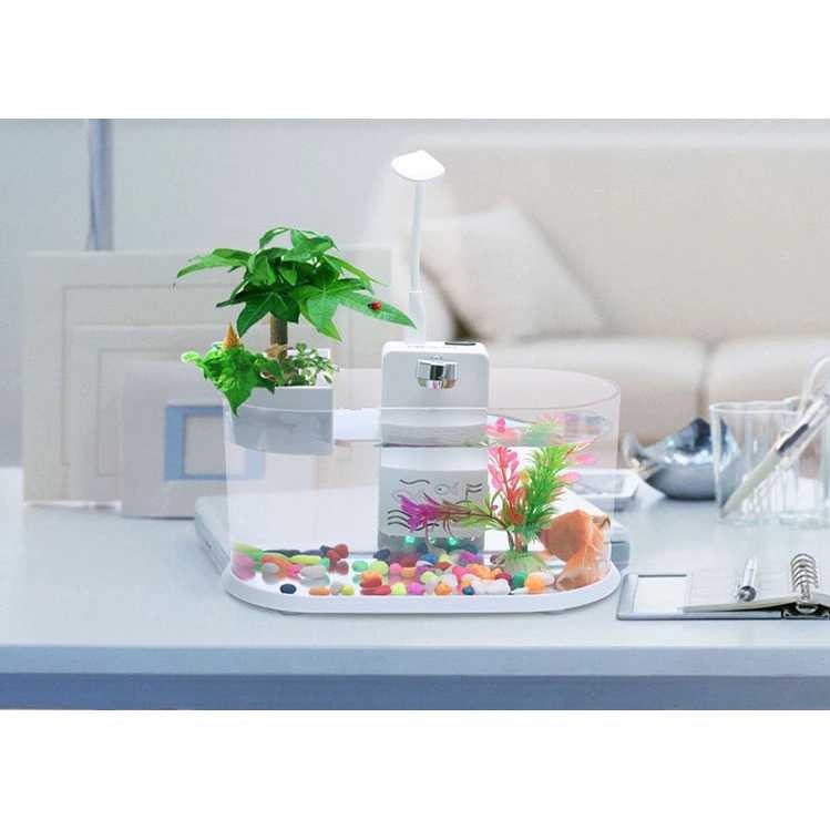 EECOO USB Desktop Aquarium Mini Fish Tank Running Water Lileng-921 Hitam 