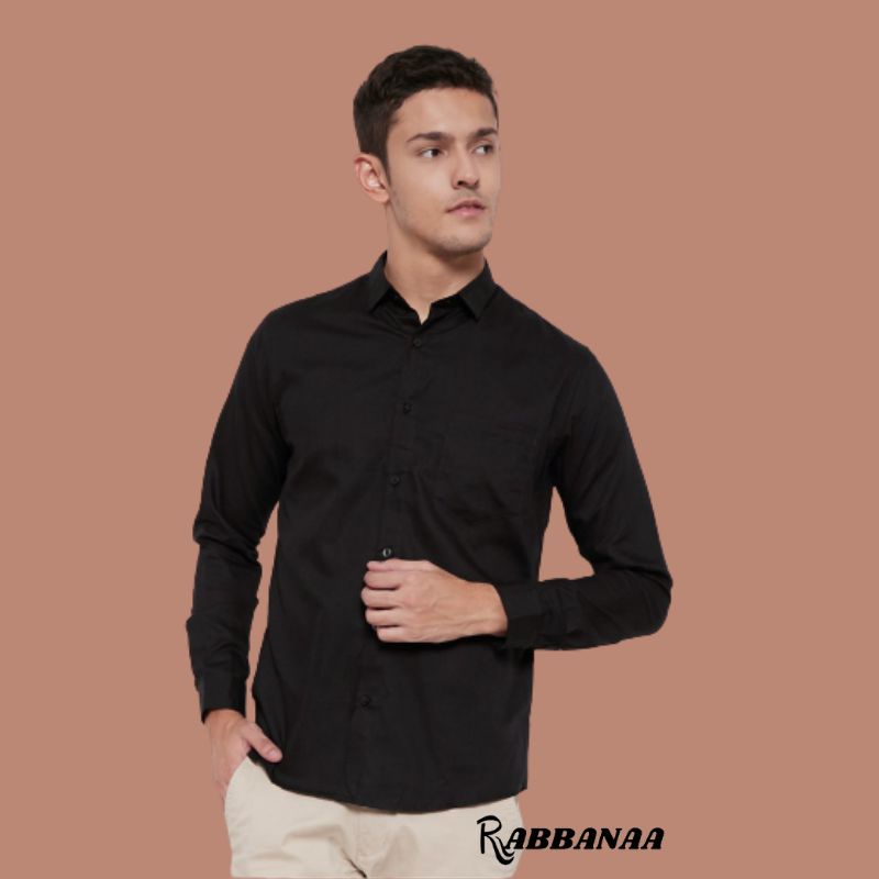 Kemeja Polos Katun Kantor Formal Lengan Panjang Pria / kemejapria/kemejapolos/kemeja