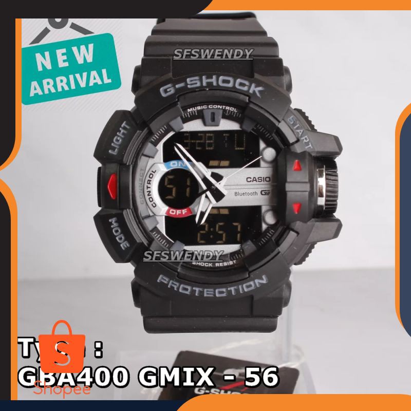 Promo G Shock GBA-400 G-mix Black Grey army Jam tangan digital dual time pria & anak anak anti air