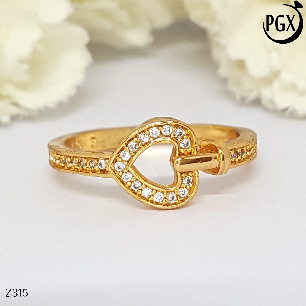 PGX Cincin Xuping Wanita Perhiasan Lapis Emas Aksesoris Fashion Premium - Z315