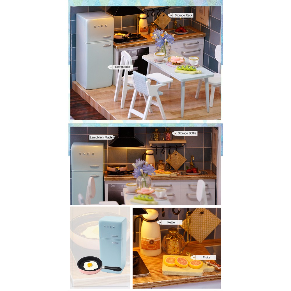 Mainan Miniatur Rumah Boneka DIY Doll House Wooden Furniture Minimalis