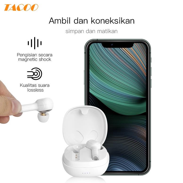 (New)Tacoo L11 Tws Earphone Earbuds Bluetooth Wireless Hifi Super Stereo Bass Headset Noise Reductio